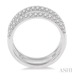 1 Ctw Round Cut Diamond Insert Ring in 14K White Gold