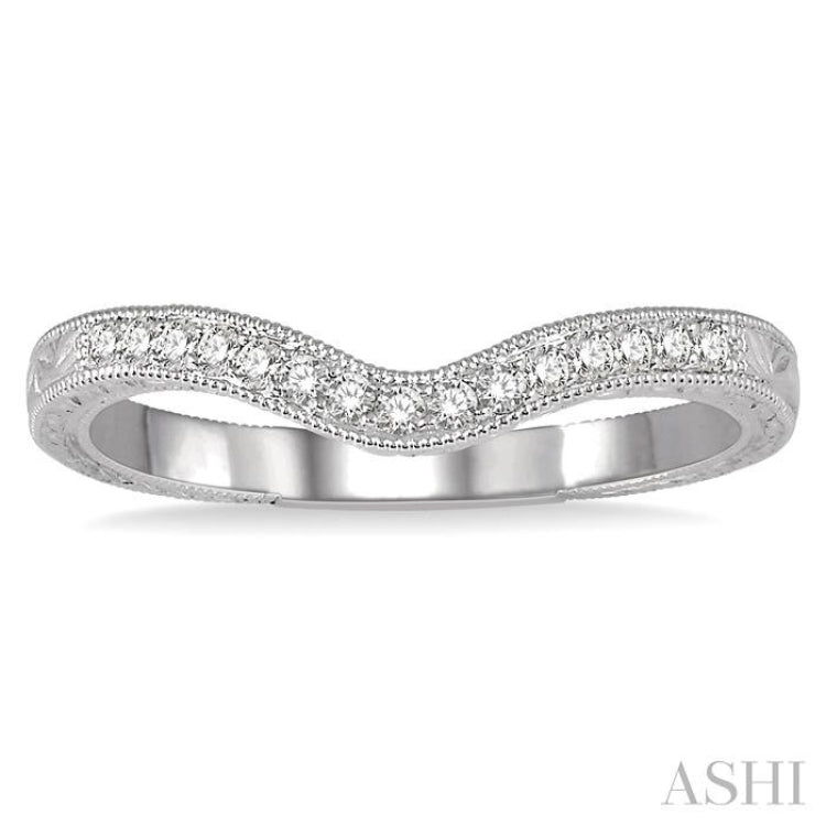 1/6 Ctw Round Cut Diamond Matching Wedding Band in 14K White Gold