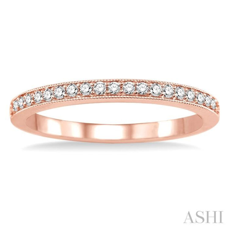 1/5 Ctw Round Cut Diamond Wedding Band in 14K Rose Gold