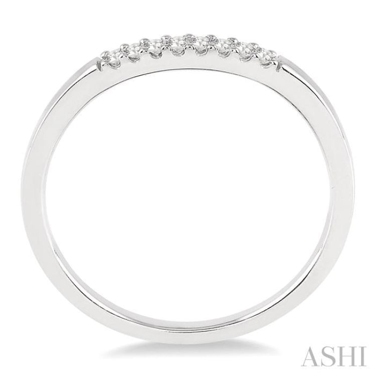 1/20 Ctw Round Cut Diamond Wedding Band in 14K White Gold