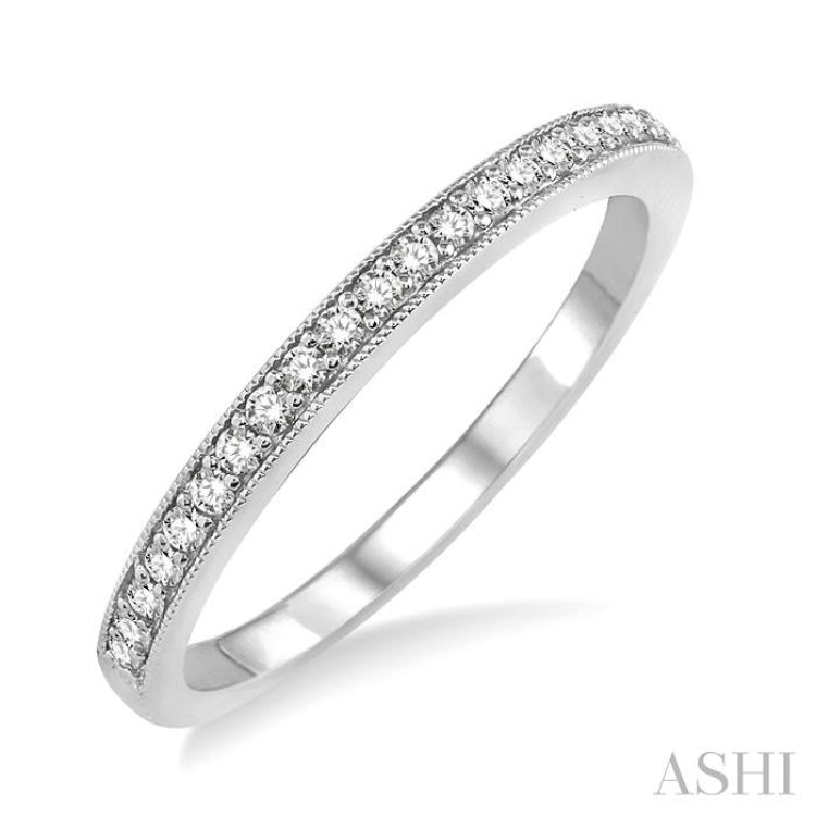 1/5 Ctw Round Cut Diamond Wedding Band in 14K White Gold