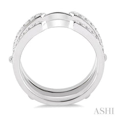 1/4 Ctw Round Cut Diamond Insert Ring in 14K White Gold