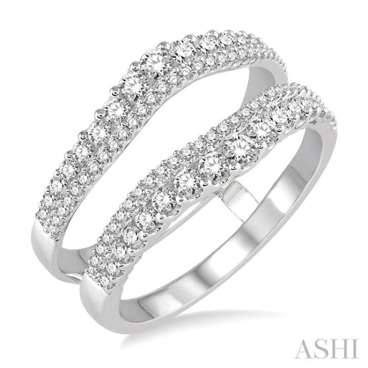 3/4 Ctw Round Cut Diamond Insert Ring in 14K White Gold