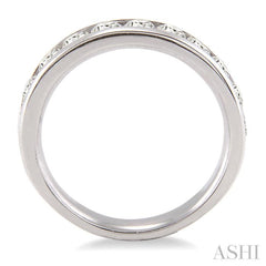 1 Ctw Round Cut Diamond Wedding Band in 14K White Gold