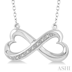1/50 ctw Round Cut Diamond Fashion Pendant in Sterling Silver with Chain