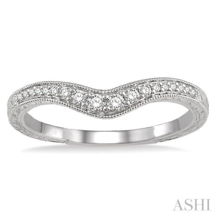 1/6 Ctw Round Cut Diamond Wedding Band in 14K White Gold