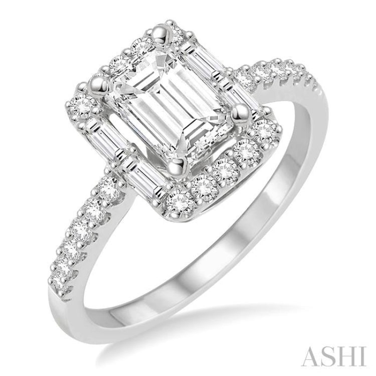 1/2 Ctw Diamond Semi-mount Engagement Ring in 14K White Gold