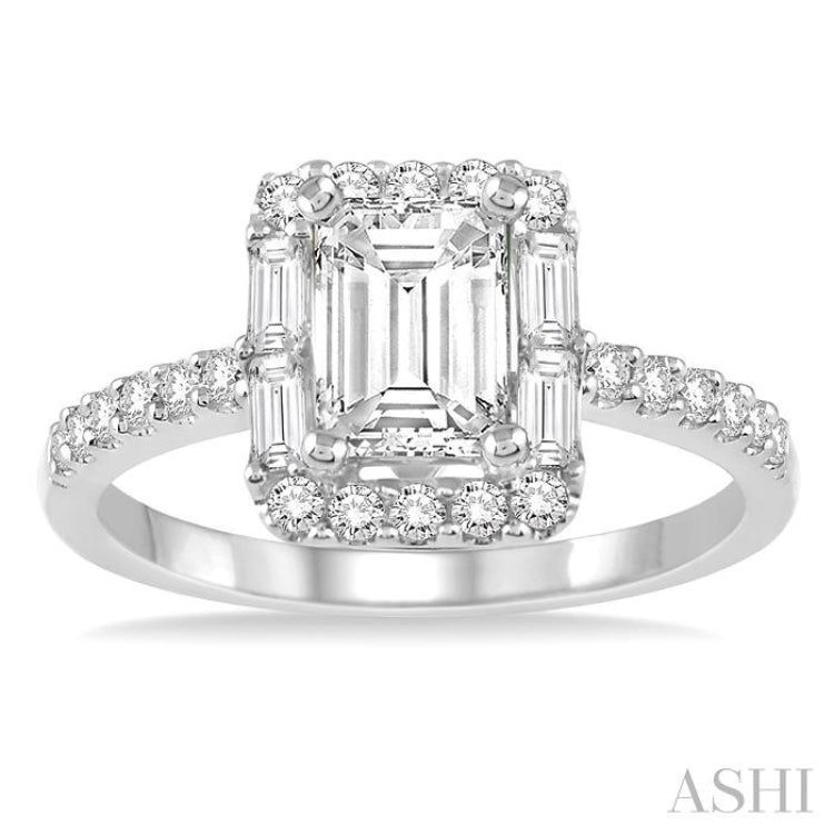 1/2 Ctw Diamond Semi-mount Engagement Ring in 14K White Gold