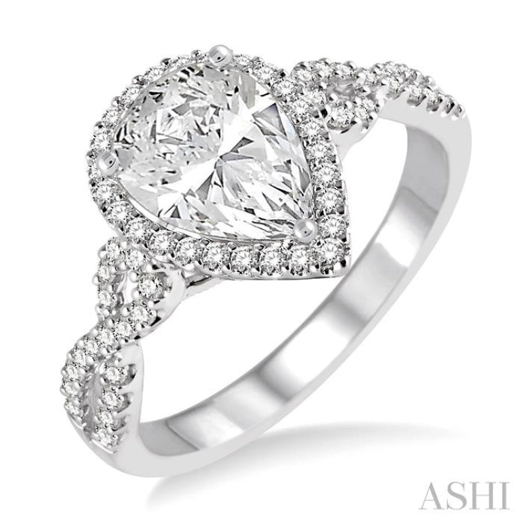 1/2 Ctw Diamond Semi-mount Engagement Ring in 14K White Gold