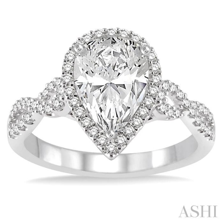 1/2 Ctw Diamond Semi-mount Engagement Ring in 14K White Gold