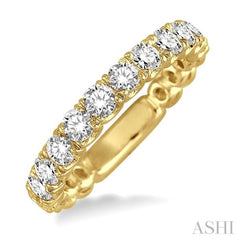 3/4 Ctw Round Cut Diamond Wedding Band in 14K Yellow Gold