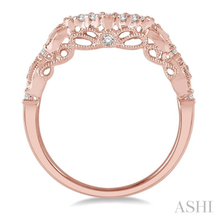 1/5 Ctw Round Cut Diamond Wedding Band in 14K Rose Gold