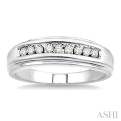 1/4 Ctw Round Cut Diamond Men's Ring in 14K White Gold