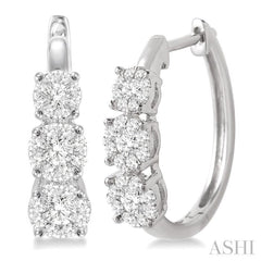 3/4 Ctw Diamond Lovebright Earrings in 14K White Gold