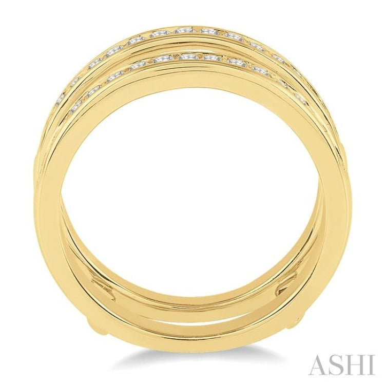 1/2 Ctw Round Cut Diamond Insert Ring in 14K Yellow Gold