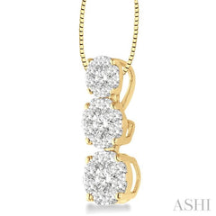 1/3 Ctw Diamond Lovebright Pendant in 14K Yellow and White Gold with Chain