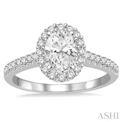 1/3 Ctw Round Cut Diamond Semi-Mount Engagement Ring in 14K White Gold