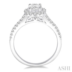 1/3 Ctw Round Cut Diamond Semi-Mount Engagement Ring in 14K White Gold