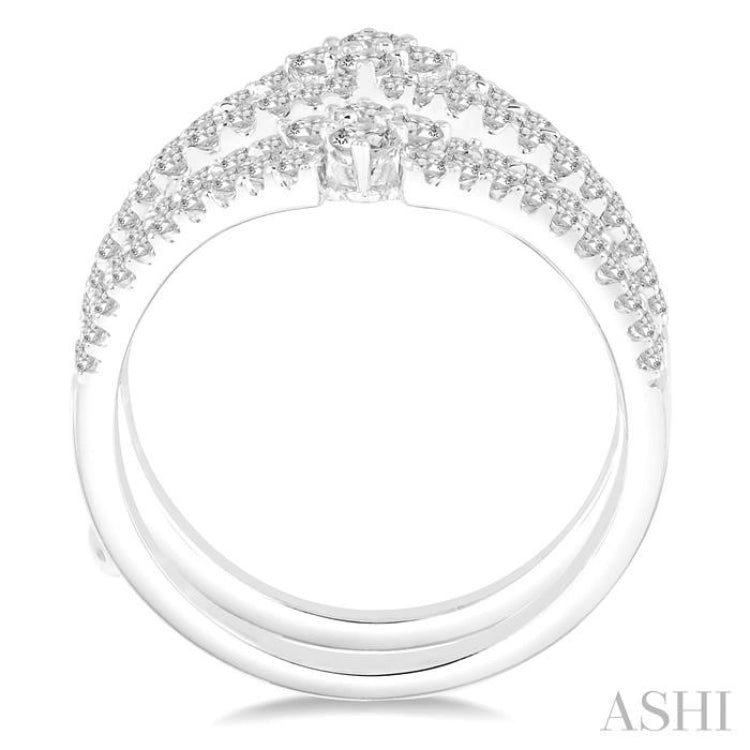 7/8 Ctw Round Diamond Insert Ring in 14K White Gold