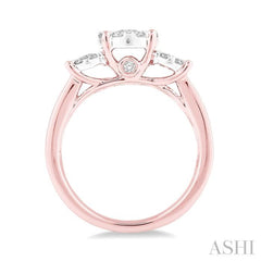 1/2 Ctw Lovebright Round Cut Diamond Ring in 14K Rose and White Gold