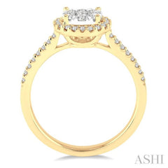 1/2 Ctw Round Shape Diamond Lovebright Ring in 14K Yellow and White Gold