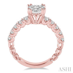 1 Ctw Diamond Lovebright Ring in 14K Rose and White Gold