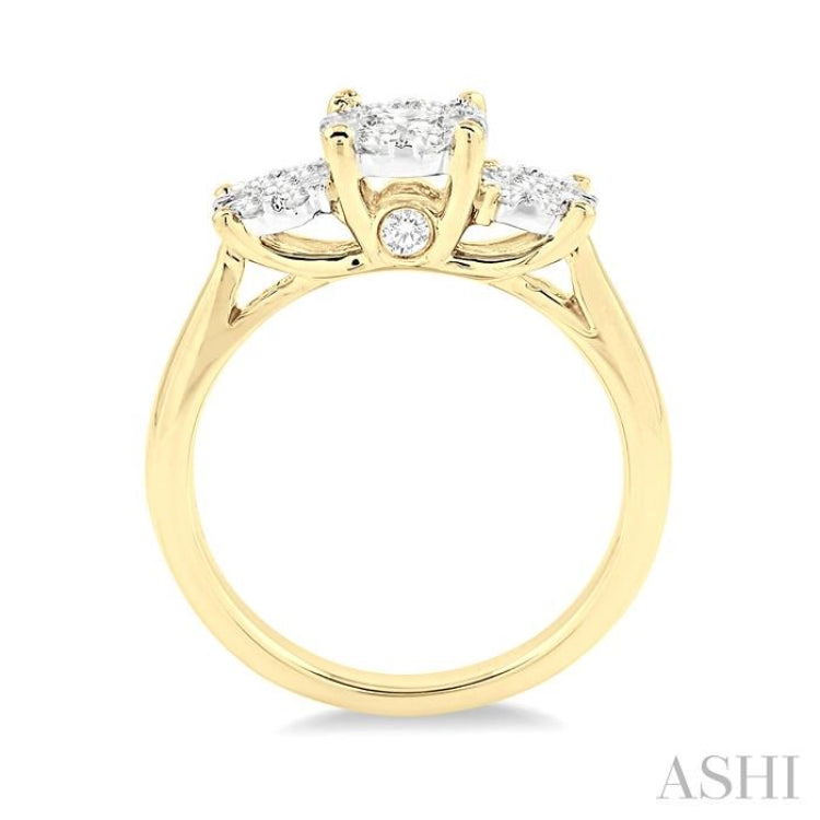 1/2 Ctw Lovebright Round Cut Diamond Ring in 14K Yellow and White Gold