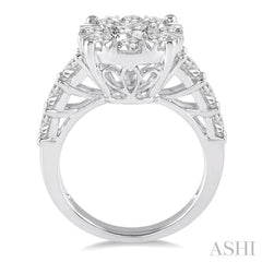 2 Ctw Round Diamond Lovebright Ring in 18K White Gold