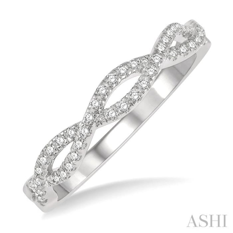 1/5 Ctw Entwined Round Cut Diamond Fashion Ring in 14K White Gold