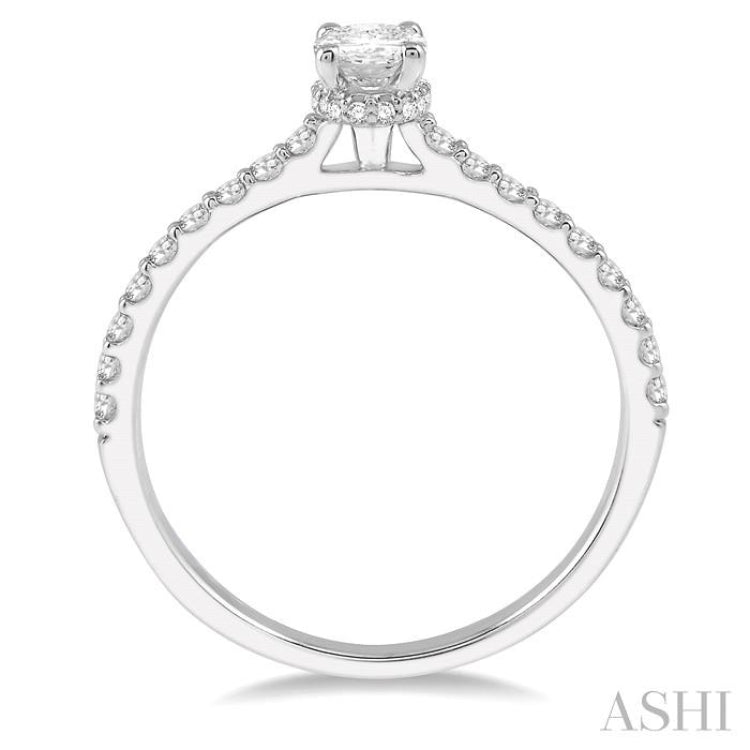 1/4 Ctw Semi-Mount Diamond Engagement Ring in 14K White Gold