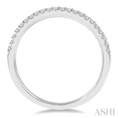 1/10 Ctw Round Cut Diamond Wedding Band in 14K white Gold