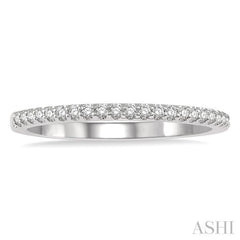 1/10 Ctw Round Cut Diamond Wedding Band in 14K White Gold