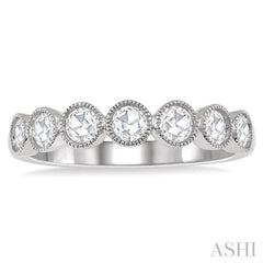 1/2 Ctw Jointed Discs Rose Cut Diamond Stack Band in 14K White Gold