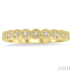 1/10 Ctw Circular Mount Round Cut Diamond Stackable Band in 14K Yellow Gold