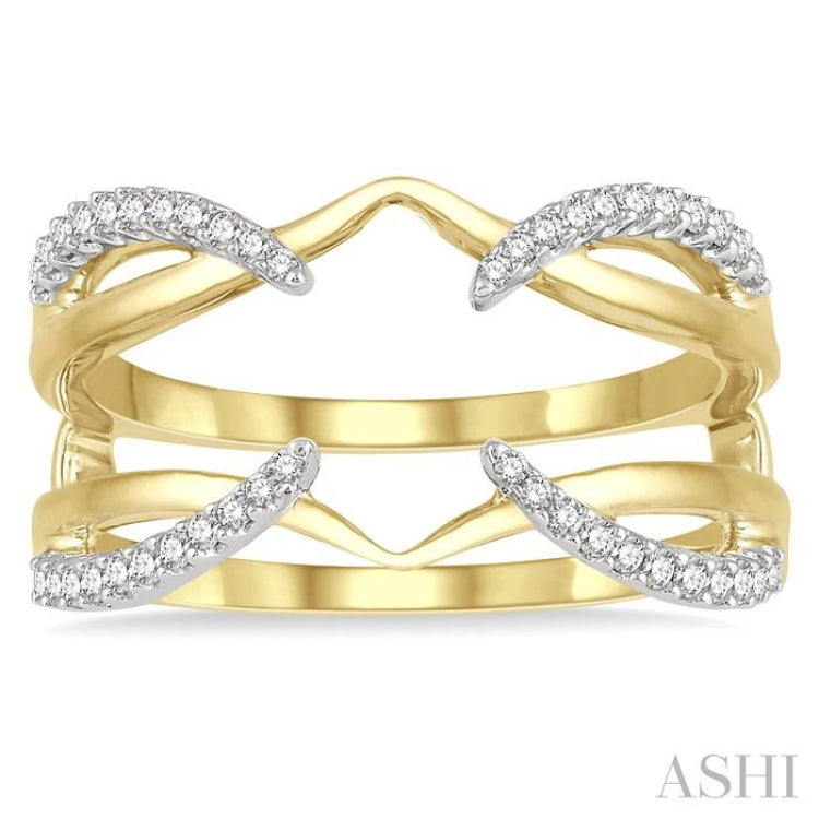 1/4 Ctw Diamond Claw Insert Ring in 14K Yellow and White Gold