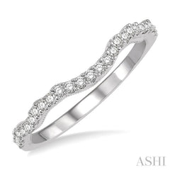 1/5 ctw Curvy Round Cut Diamond Wedding Band in 14K White Gold