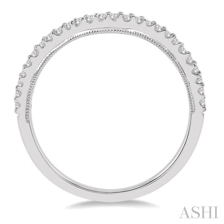 1/5 ctw Curvy Round Cut Diamond Wedding Band in 14K White Gold