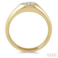 1/10 ctw Pear Shape Lovebright Diamond Ring in 14K Yellow and White Gold