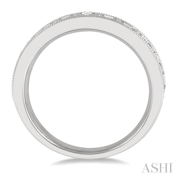 1 Ctw Round Cut Diamond Wedding Band in 14K White Gold