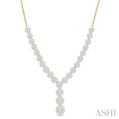 2 1/4 ctw Lovebright Round Cut Diamond Necklace in 14K Yellow and White Gold