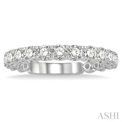 1.00 ctw Round Cut Diamond Wedding Band in 14K White Gold