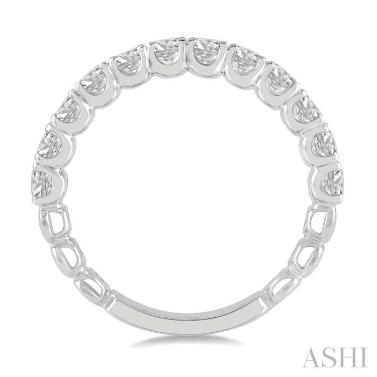 1.00 ctw Round Cut Diamond Wedding Band in 14K White Gold