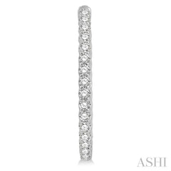 3.00 ctw Inside-Out Round Cut Diamond Oval Shape Hoop Earrings in 14K White Gold