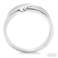 1/8 Ctw Round Cut Diamond Men's Ring in 14K White Gold