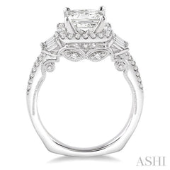 3/4 Ctw Diamond Semi-Mount Engagement Ring in 14K White Gold