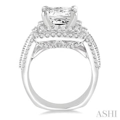 2 Ctw Diamond Semi-mount Engagement Ring in 14K White Gold