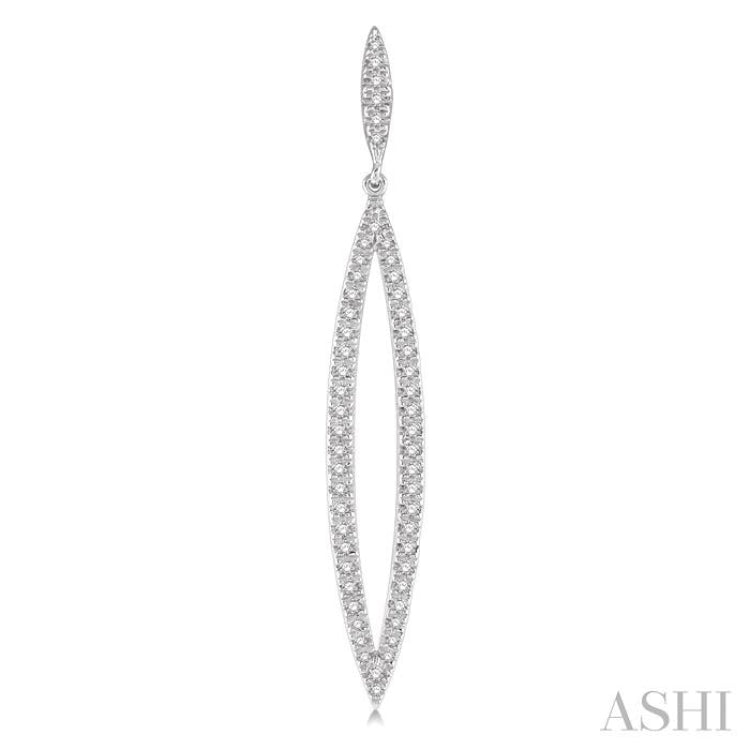 1/2 Ctw Round Cut Diamond Long Earrings in 14K White Gold