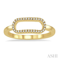 1/10 Ctw Paper Clip Link Round Cut Diamond Stack Band in 14K Yellow Gold