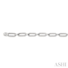 1 Ctw Round Cut Diamond Paper Clip Bracelet in 14K White Gold