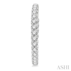 3.00 ctw Inside-Out Round Cut Diamond Hoop Earrings in 14K White Gold